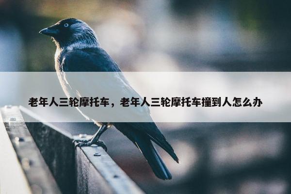老年人三轮摩托车，老年人三轮摩托车撞到人怎么办