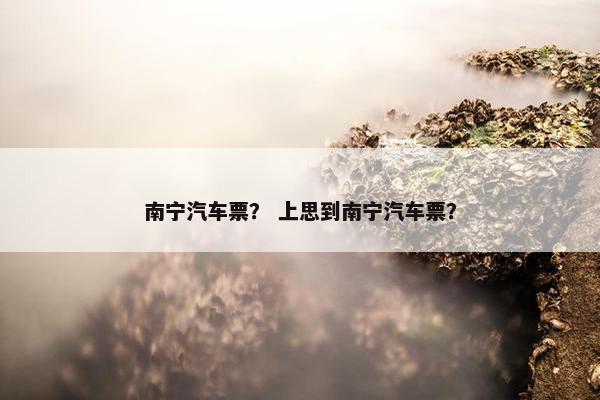 南宁汽车票？ 上思到南宁汽车票？