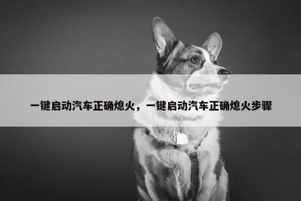 一键启动汽车正确熄火，一键启动汽车正确熄火步骤