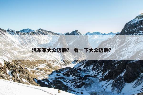 汽车家大众迈腾？ 看一下大众迈腾？