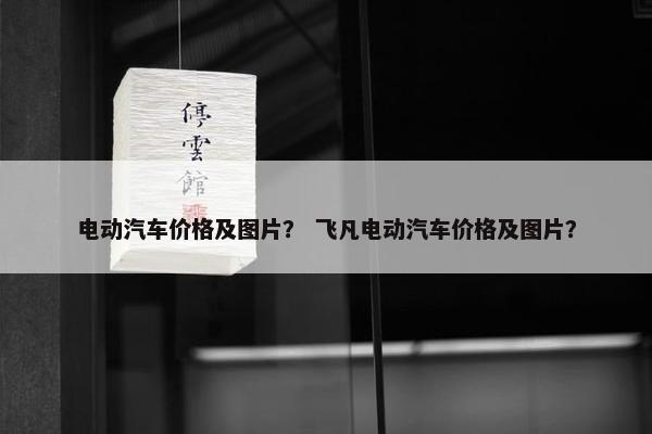 电动汽车价格及图片？ 飞凡电动汽车价格及图片？