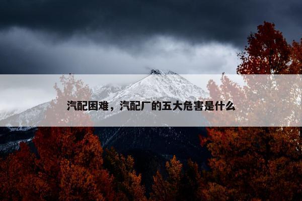 汽配困难，汽配厂的五大危害是什么