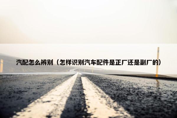 汽配怎么辨别（怎样识别汽车配件是正厂还是副厂的）