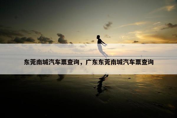 东莞南城汽车票查询，广东东莞南城汽车票查询