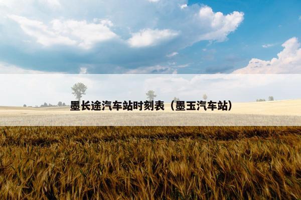 墨长途汽车站时刻表（墨玉汽车站）