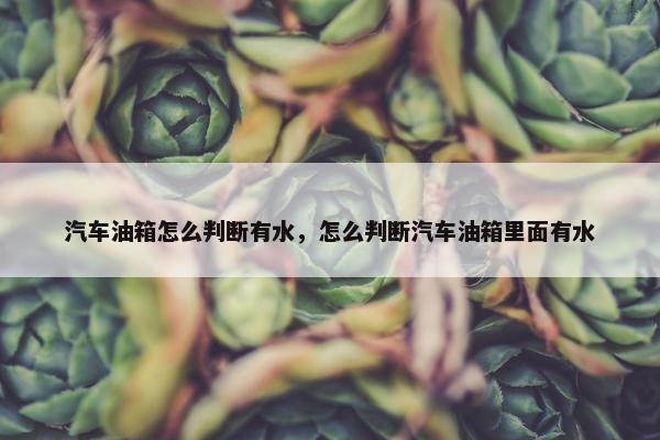 汽车油箱怎么判断有水，怎么判断汽车油箱里面有水