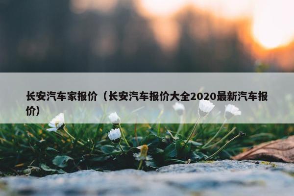 长安汽车家报价（长安汽车报价大全2020最新汽车报价）