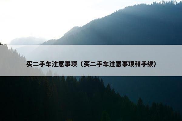 买二手车注意事项（买二手车注意事项和手续）