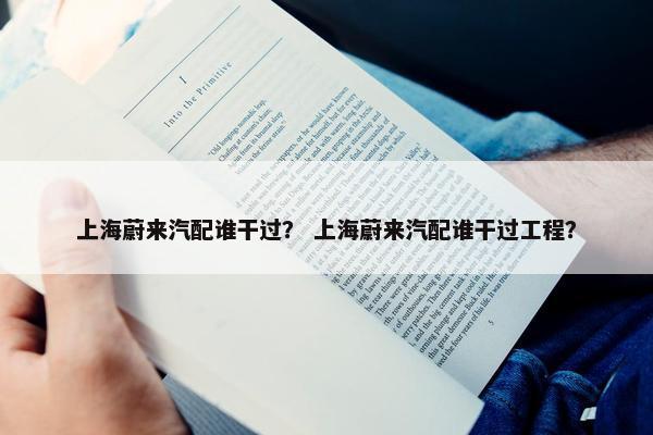 上海蔚来汽配谁干过？ 上海蔚来汽配谁干过工程？