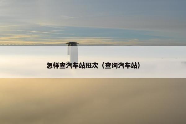 怎样查汽车站班次（查询汽车站）