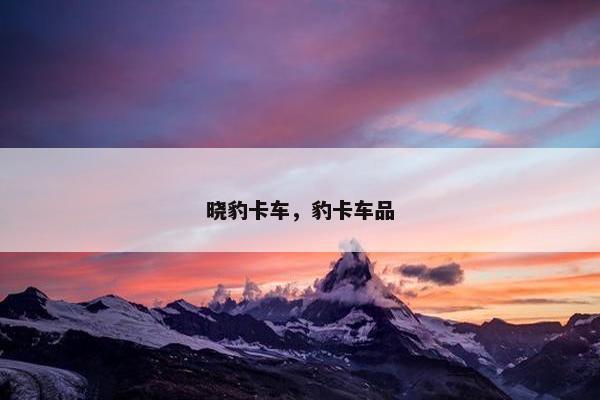 晓豹卡车，豹卡车品