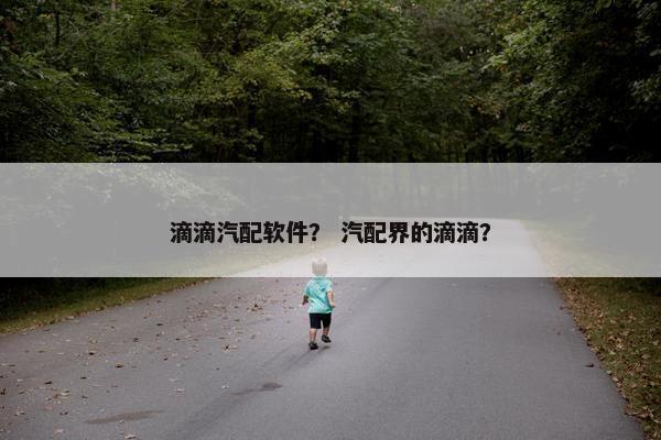 滴滴汽配软件？ 汽配界的滴滴？