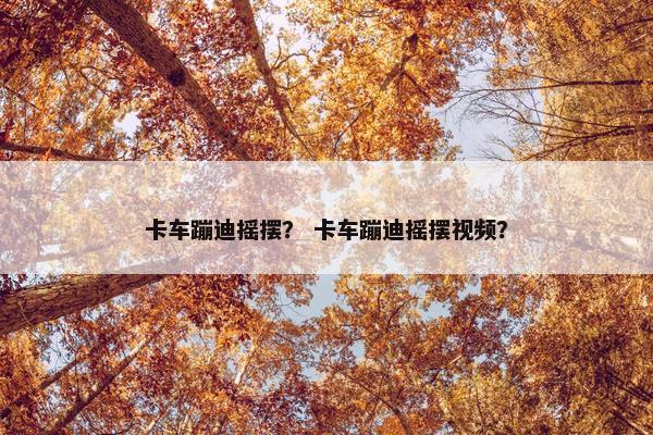 卡车蹦迪摇摆？ 卡车蹦迪摇摆视频？