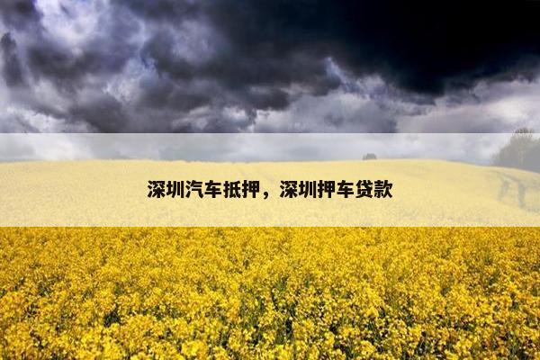深圳汽车抵押，深圳押车贷款