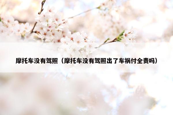 摩托车没有驾照（摩托车没有驾照出了车祸付全责吗）