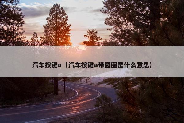 汽车按键a（汽车按键a带圆圈是什么意思）