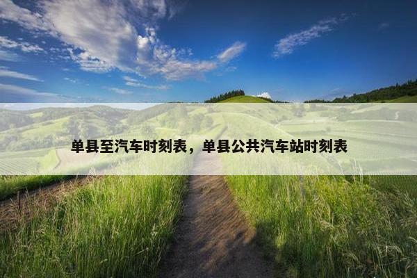 单县至汽车时刻表，单县公共汽车站时刻表