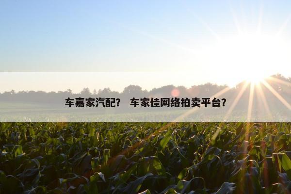 车嘉家汽配？ 车家佳网络拍卖平台？