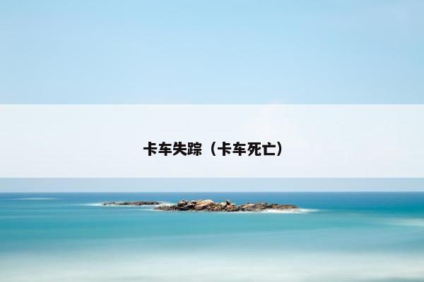 卡车失踪（卡车死亡）