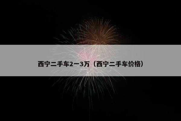 西宁二手车2一3万（西宁二手车价格）