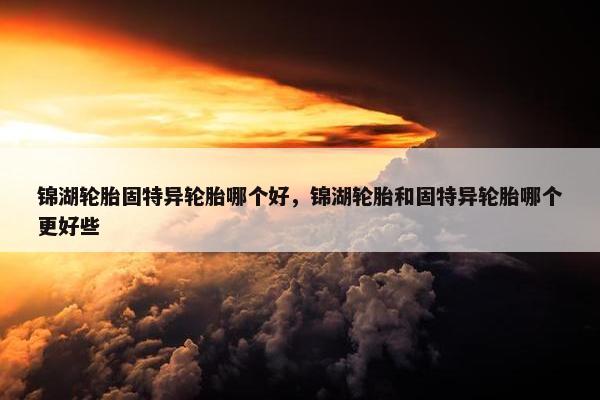锦湖轮胎固特异轮胎哪个好，锦湖轮胎和固特异轮胎哪个更好些