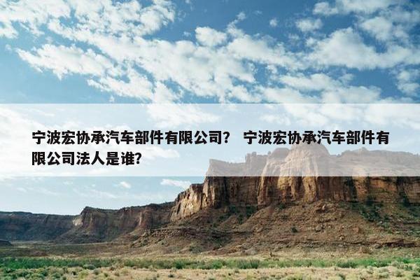 宁波宏协承汽车部件有限公司？ 宁波宏协承汽车部件有限公司法人是谁？