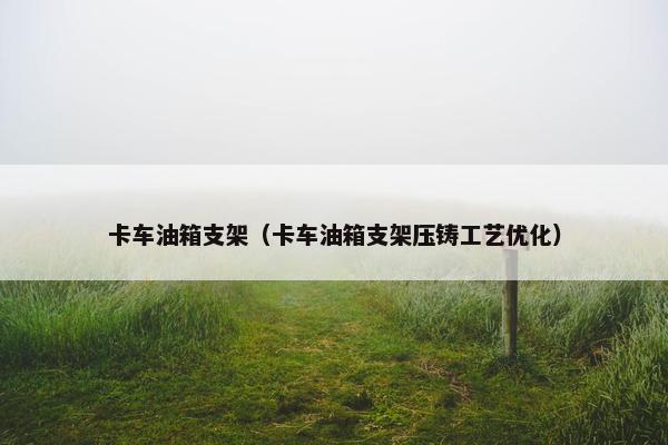 卡车油箱支架（卡车油箱支架压铸工艺优化）