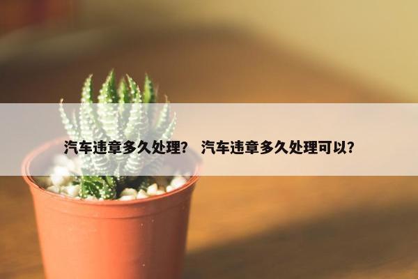 汽车违章多久处理？ 汽车违章多久处理可以？