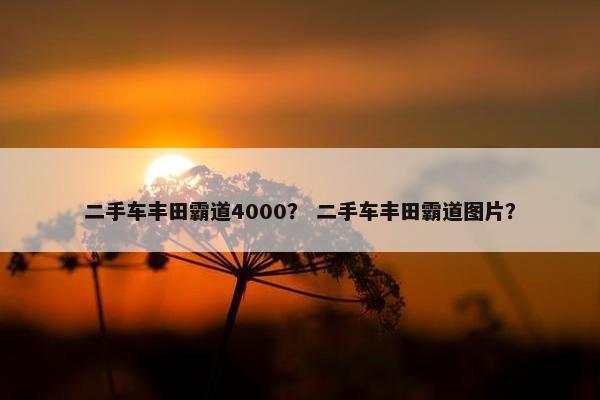 二手车丰田霸道4000？ 二手车丰田霸道图片？