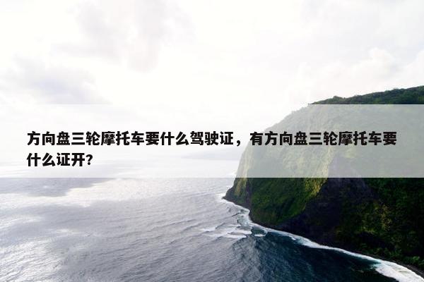 方向盘三轮摩托车要什么驾驶证，有方向盘三轮摩托车要什么证开?