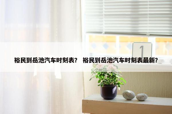 裕民到岳池汽车时刻表？ 裕民到岳池汽车时刻表最新？