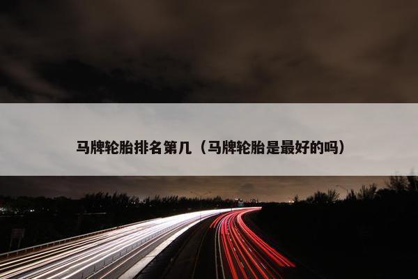 马牌轮胎排名第几（马牌轮胎是最好的吗）