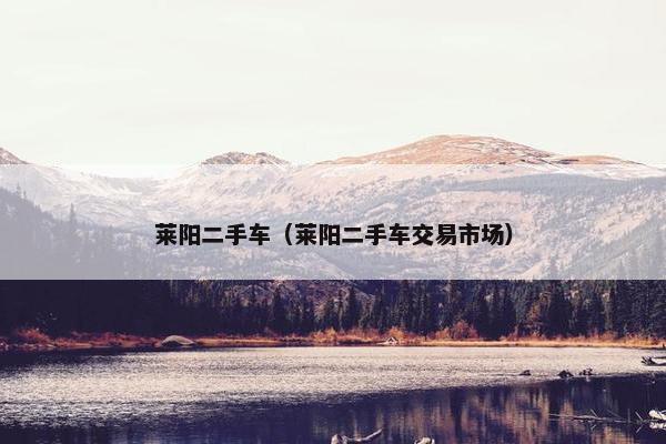 莱阳二手车（莱阳二手车交易市场）