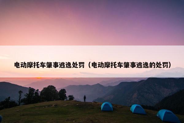 电动摩托车肇事逃逸处罚（电动摩托车肇事逃逸的处罚）