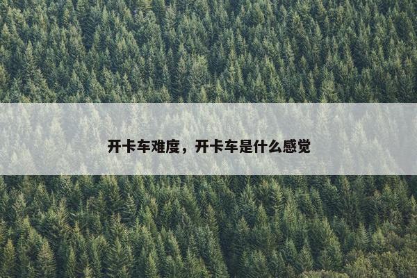 开卡车难度，开卡车是什么感觉