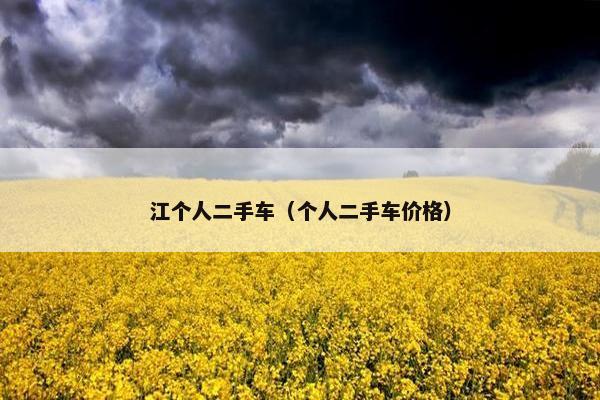 江个人二手车（个人二手车价格）
