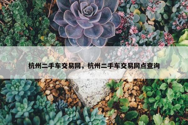 杭州二手车交易网，杭州二手车交易网点查询