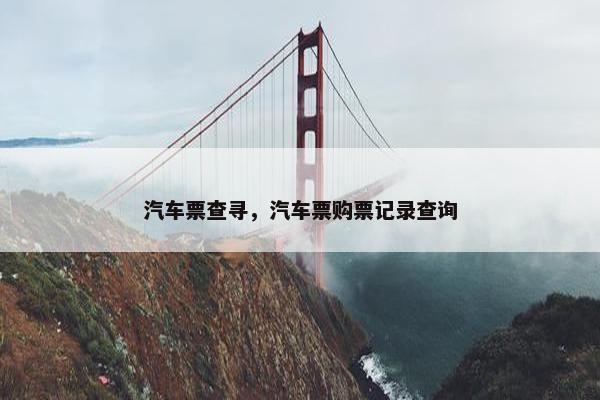 汽车票查寻，汽车票购票记录查询