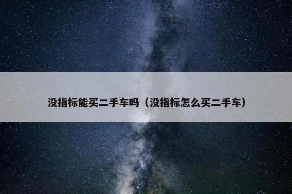 没指标能买二手车吗（没指标怎么买二手车）