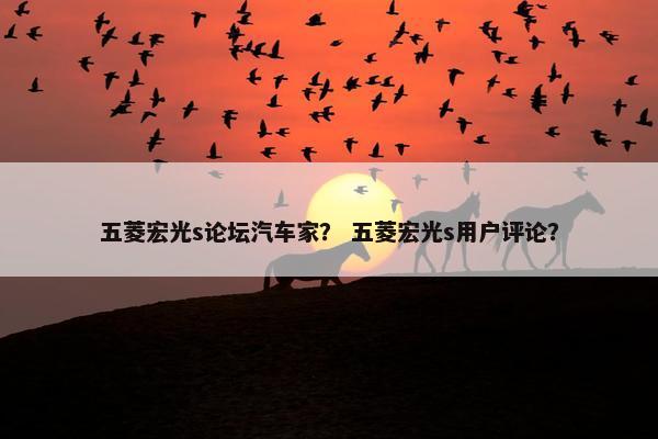五菱宏光s论坛汽车家？ 五菱宏光s用户评论？