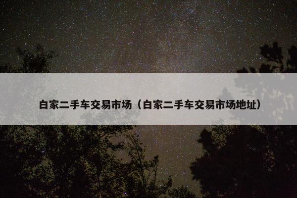 白家二手车交易市场（白家二手车交易市场地址）