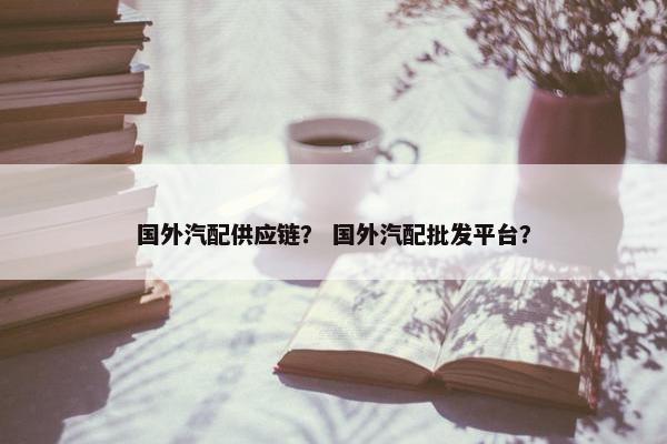 国外汽配供应链？ 国外汽配批发平台？