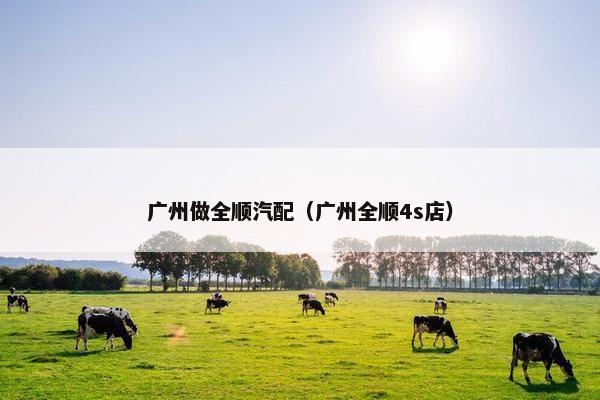 广州做全顺汽配（广州全顺4s店）