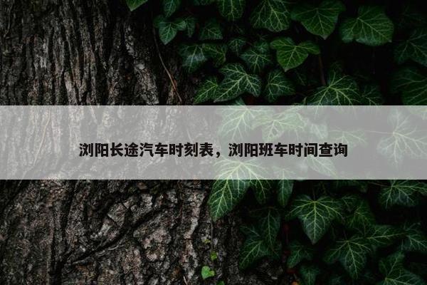 浏阳长途汽车时刻表，浏阳班车时间查询