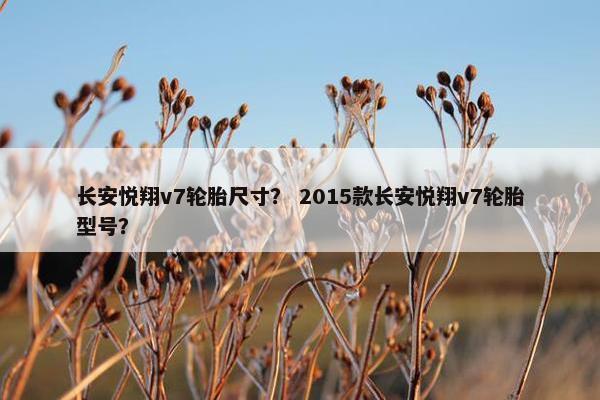 长安悦翔v7轮胎尺寸？ 2015款长安悦翔v7轮胎型号？