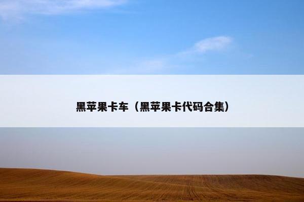 黑苹果卡车（黑苹果卡代码合集）