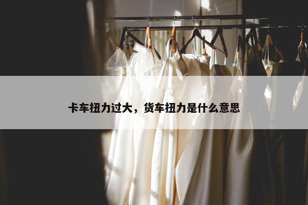 卡车扭力过大，货车扭力是什么意思