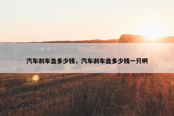 汽车刹车盘多少钱，汽车刹车盘多少钱一只啊