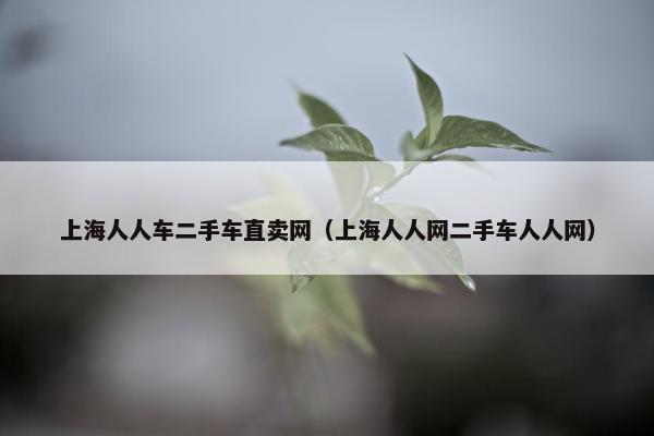 上海人人车二手车直卖网（上海人人网二手车人人网）