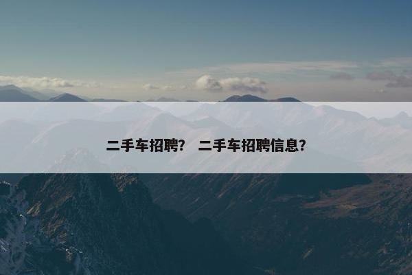 二手车招聘？ 二手车招聘信息？